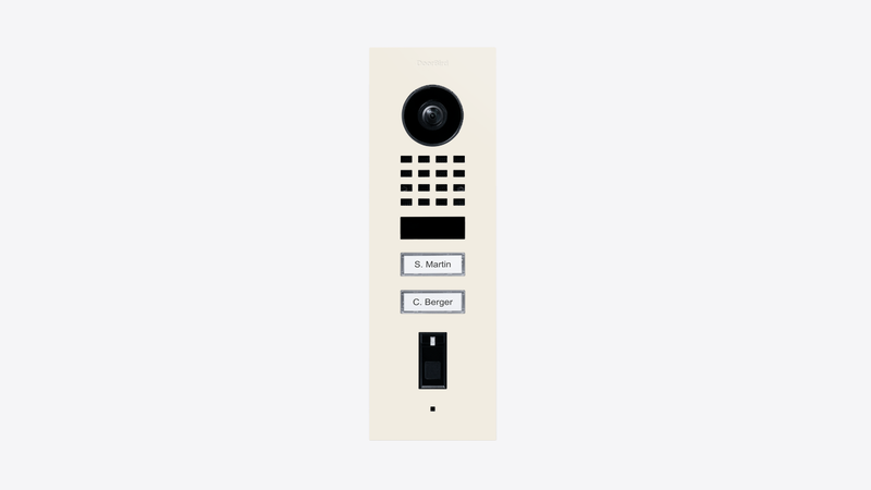 DoorBird D1102FV Fingerprint 50 Flush-Mount IP Video Door Station in Pure White, RAL 9010