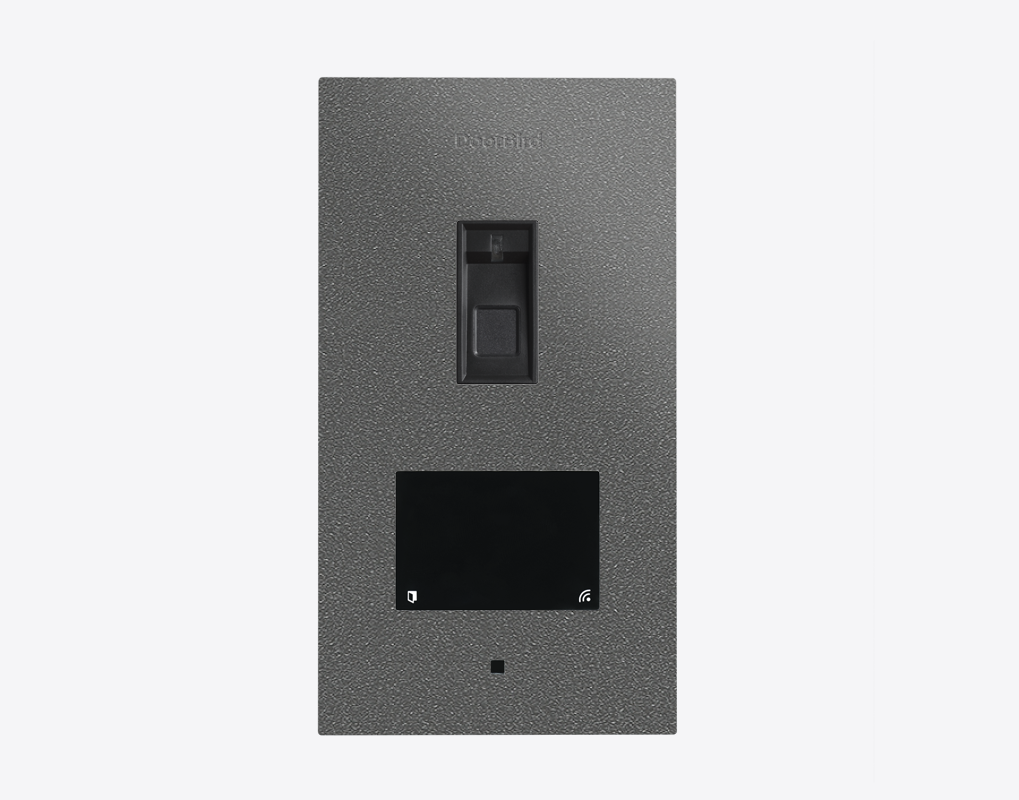 DoorBird flush-mount stainless fingerprint access device with front sensor and display