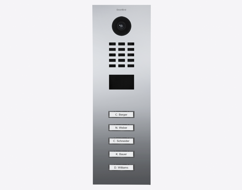 DoorBird D2105V IP Video Door Station, 5 Call Buttons in Chrome