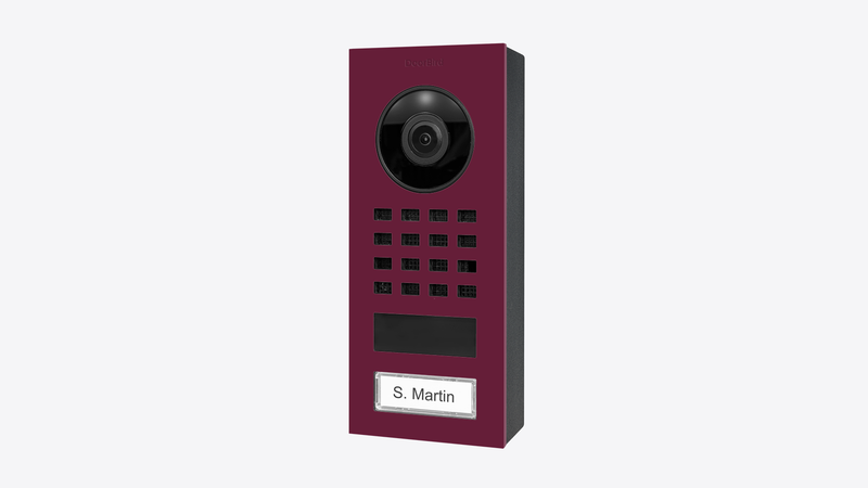 DoorBird D1101V Surface-Mount IP Video Intercom in Claret Violet, RAL 4004