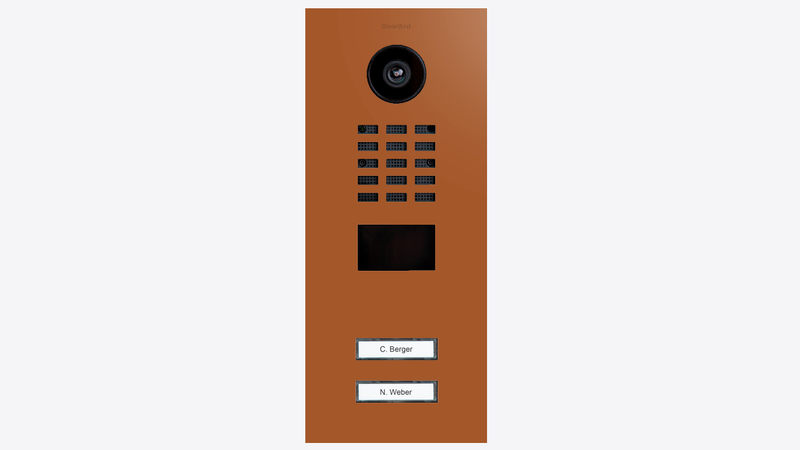 DoorBird D2102V IP Video Door Station, 2 Call Button in Orange Brown, RAL 8023