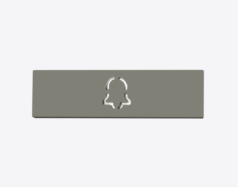 DoorBird Nameplate for One Call Button D21X  in Concrete Grey, RAL 7023 - Engraved