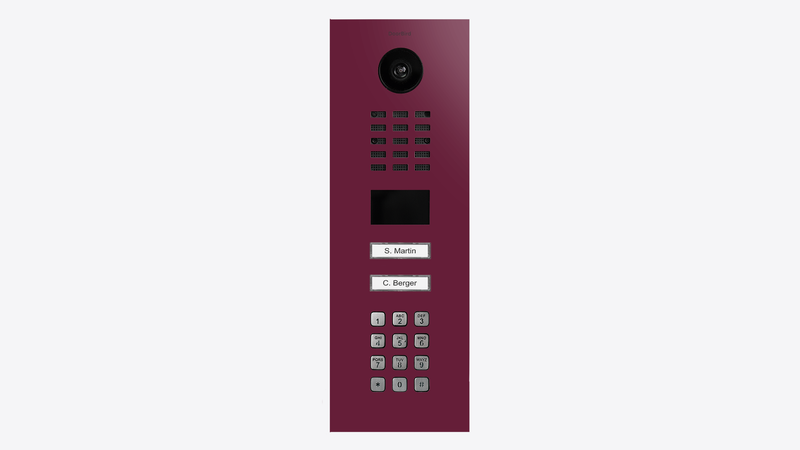 DoorBird D2102KV IP Video Door Station, 2 Call Button in Claret Violet, RAL 4004