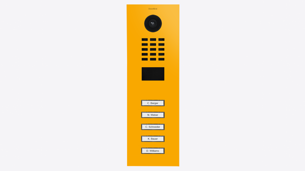 DoorBird D2105V IP Video Door Station, 5 Call Button in Signal Yellow, RAL 1003