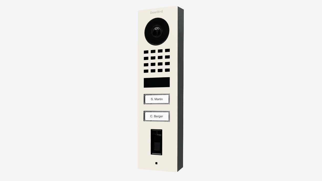 Stainless steel video door station front panel with camera and keypad