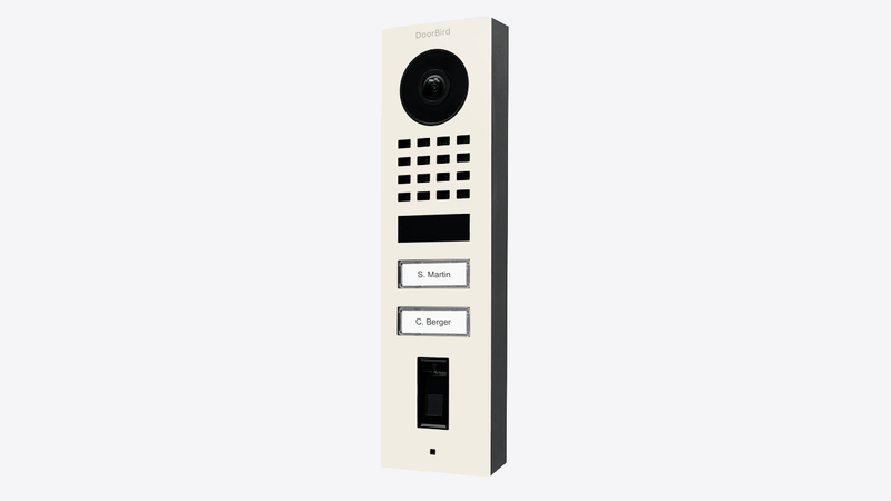 DoorBird D1102FV Fingerprint 50 Surface-Mount IP Video Door Station in Pure White, RAL 9010