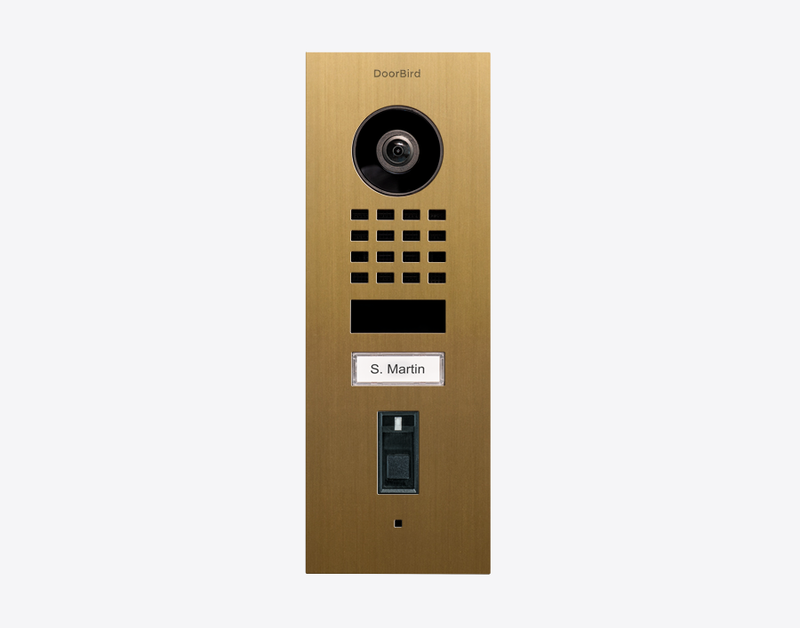 DoorBird D1101FV Fingerprint 50 Flush-Mount IP Video Door Station in Gold