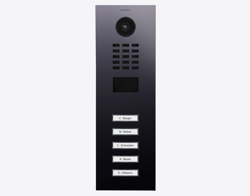 DoorBird D2105V IP Video Door Station, 5 Call Buttons in Titanium