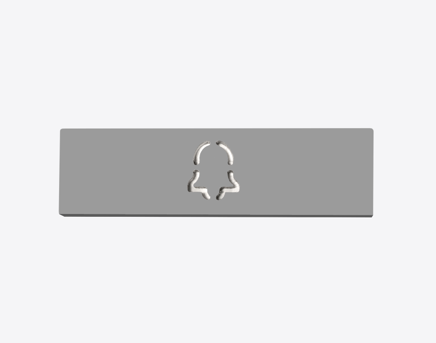 DoorBird engraved nameplate in signal grey with logo cutout