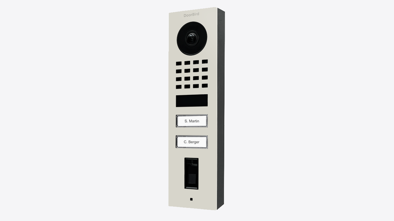 DoorBird D1102FV Fingerprint 50 Surface-Mount IP Video Door Station in Grey White, RAL 9002