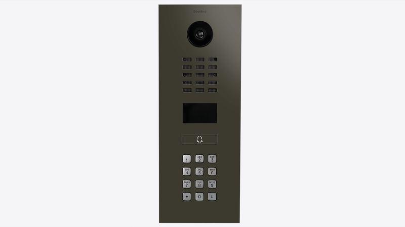 DoorBird D2101KV IP Video Intercom, 1 Call Button in Grey Olive, RAL 6006