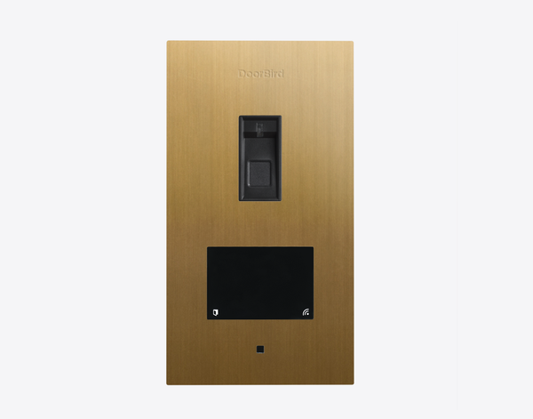 DoorBird A1122 Flush-Mount IP Access Control Device Fingerprint 50 in Gold-Finish as PVD Coating, Stainless Steel, Brushed
