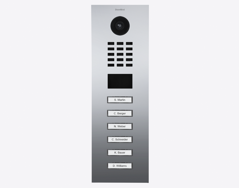 DoorBird D2106V IP Video Door Station, 6 Call Buttons in Chrome