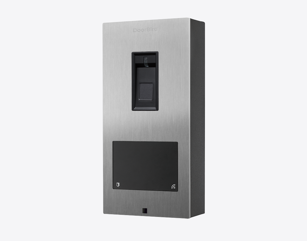 DoorBird stainless steel fingerprint access control device with module and card reader