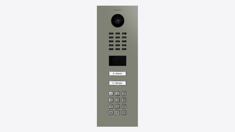 DoorBird D2102KV IP Video Door Station, 2 Call Button in Cement Grey, RAL 7033