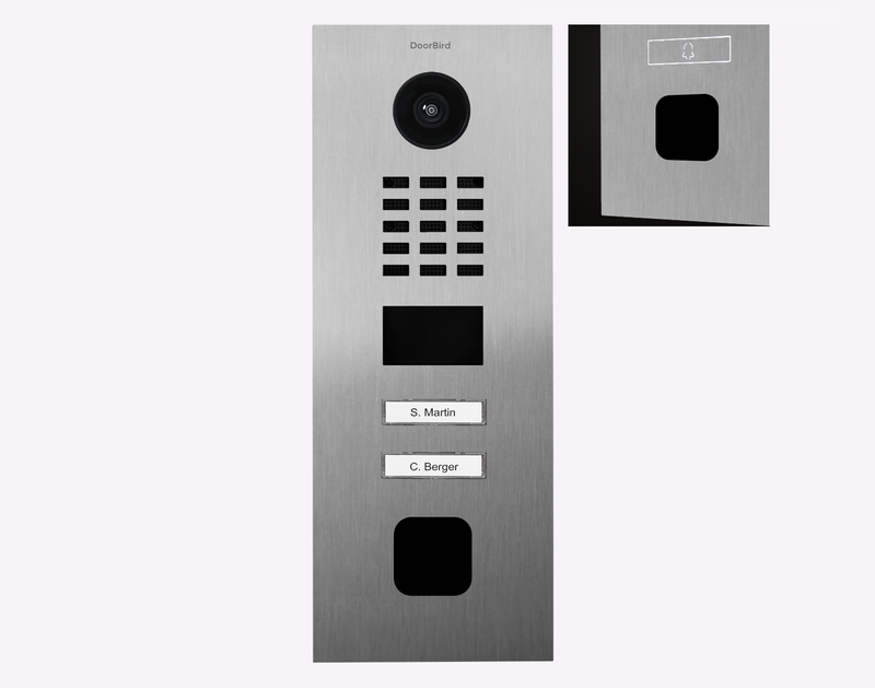 DoorBird D2102FV EKEY Sline IP Video Door Station, 2 Call Buttons in Stainless Steel V2A