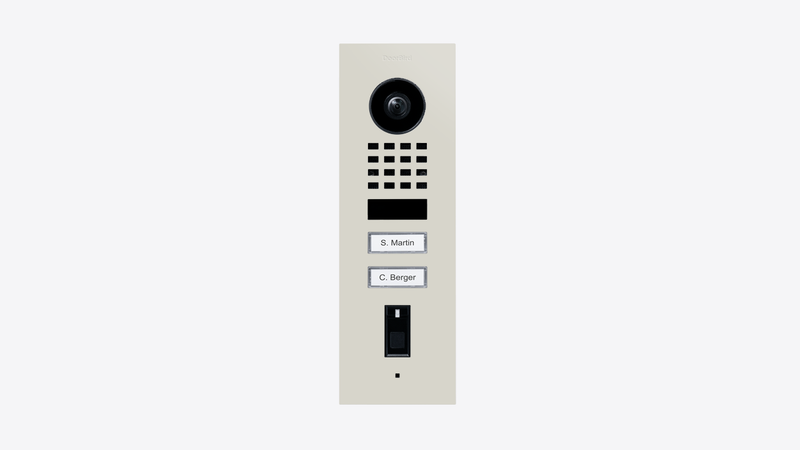 DoorBird D1102FV Fingerprint 50 Flush-Mount IP Video Door Station in Grey White, RAL 9002