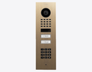DoorBird D1102KV Flush Mount IP Video Door Station, 2 Call Button in Real Burnished Brass