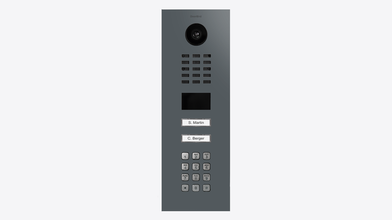 DoorBird D2102KV IP Video Door Station, 2 Call Button in Iron Grey, RAL 7011