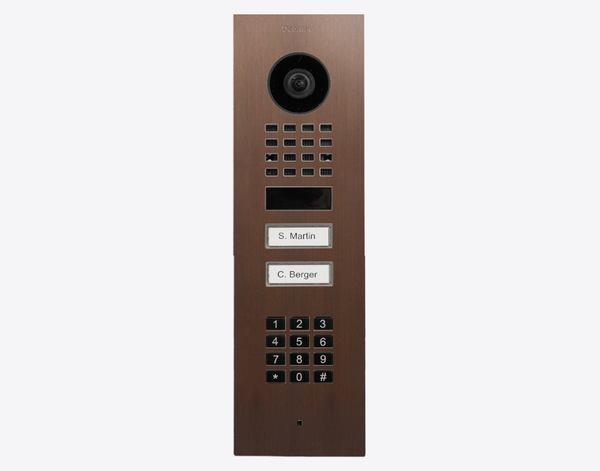 DoorBird D1102KV Flush Mount IP Video Door Station, 2 Call Button in Architectural Bronze