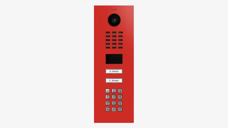 DoorBird D2102KV IP Video Door Station, 2 Call Button in Pure Red, RAL 3028