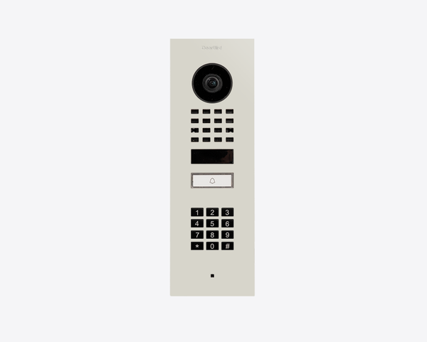 DoorBird D1101KV Flush Mount IP Video Door Station, 1 Call Button in Grey White, RAL 9002