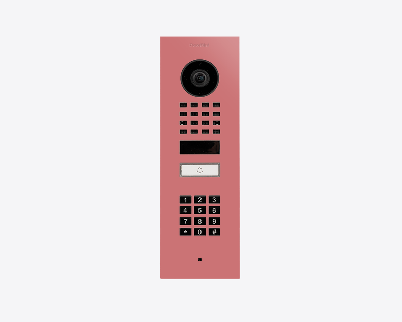 DoorBird D1101KV Flush Mount IP Video Door Station, 1 Call Button in Antique Pink, RAL 3014