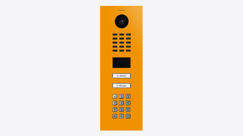 DoorBird D2102KV IP Video Door Station, 2 Call Button in Sun Yellow, RAL 1037