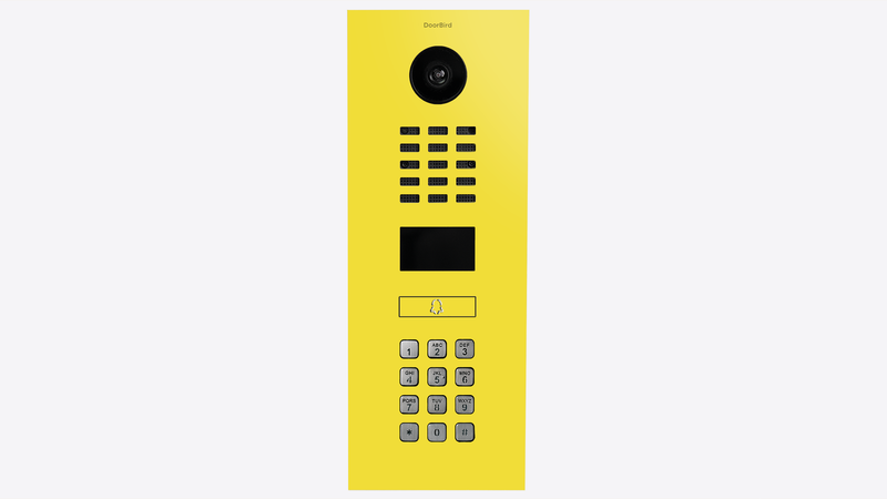 DoorBird D2101KV IP Video Intercom, 1 Call Button in Sulfur Yellow, RAL 1016