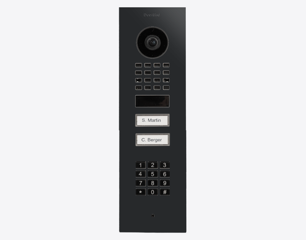 DoorBird D1102KV Flush Mount IP Video Door Station, 2 Call Button in Graphite Black