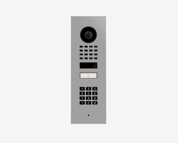 DoorBird D1101KV Flush Mount IP Video Door Station, 1 Call Button in White Aluminium, RAL 9006