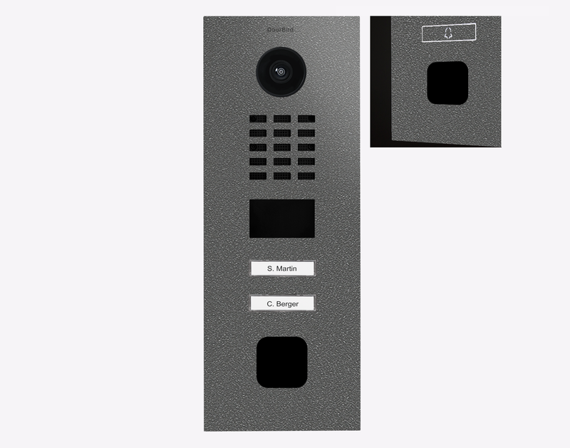 DoorBird D2102FV EKEY Sline IP Video Door Station, 2 Call Buttons in DB 703 Stainless Steel