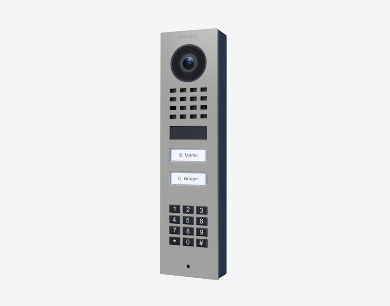 DoorBird D1102KV Surface Mount IP Video Door Station, 2 Call Button in White Aluminium, RAL 9006