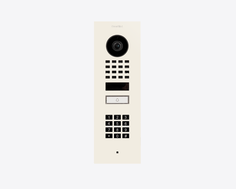 DoorBird D1101KV Flush Mount IP Video Door Station, 1 Call Button in Pure White, RAL 9010