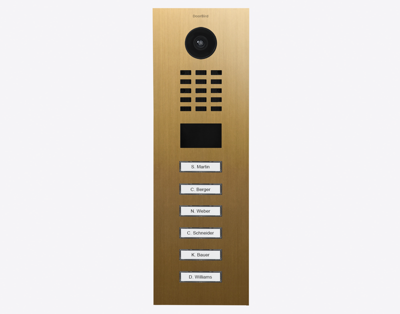 DoorBird D2106V IP Video Door Station, 6 Call Buttons in Gold