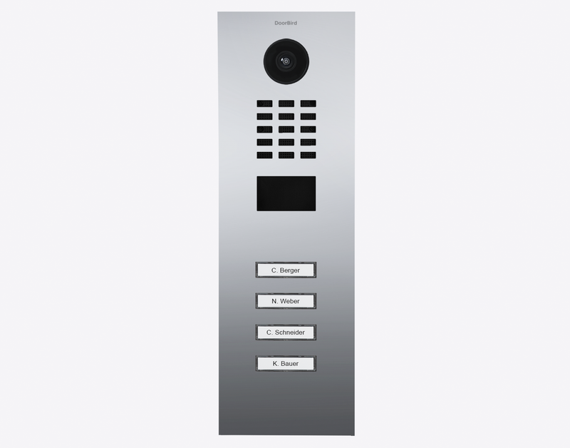 DoorBird D2104V IP Video Door Station, 4 Call Buttons in Chrome