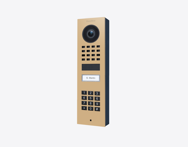 DoorBird D1101KV Surface-Mount IP Video Door Station, 1 Call Button in Beige, RAL 1001