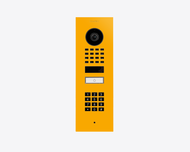 DoorBird D1101KV Flush Mount IP Video Door Station, 1 Call Button in Signal Yellow, RAL 1003