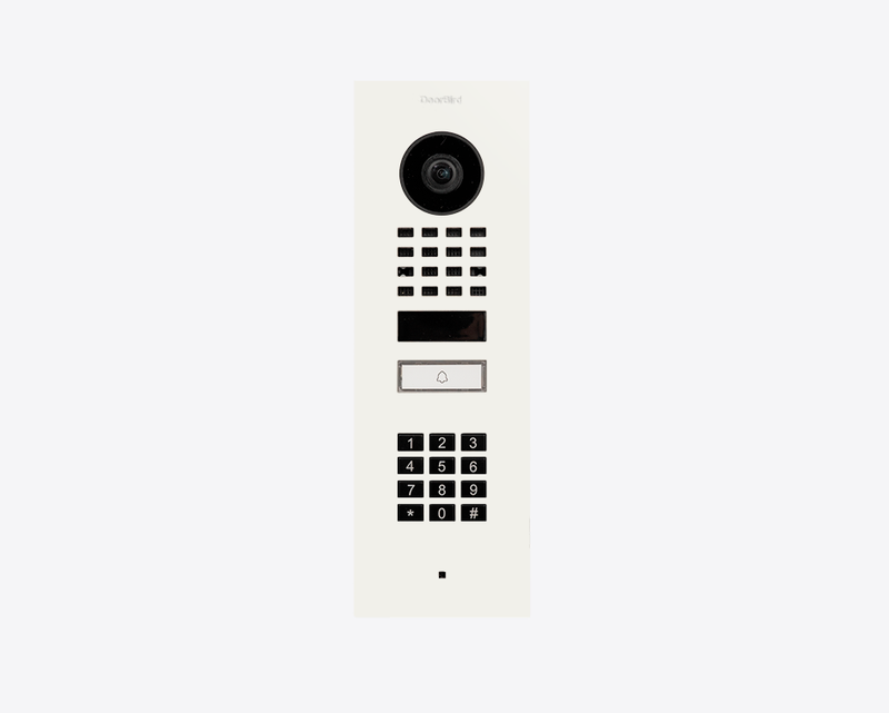 DoorBird D1101KV Flush Mount IP Video Door Station, 1 Call Button in Traffic White, RAL 9016