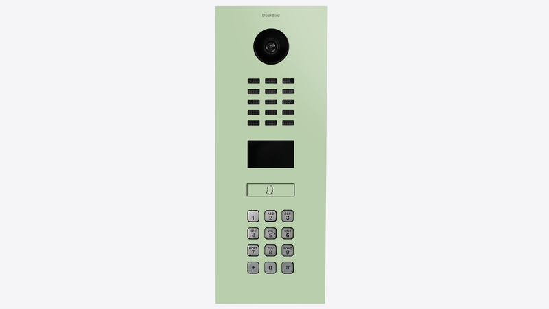 DoorBird D2101KV IP Video Intercom, 1 Call Button in Pastel Green, RAL 6019