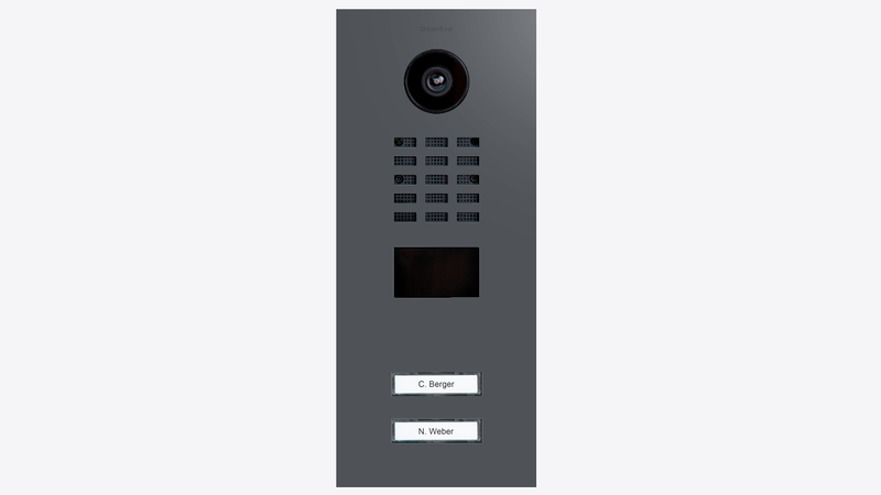 DoorBird D2102V IP Video Door Station, 2 Call Button in Slate Grey, RAL 7015