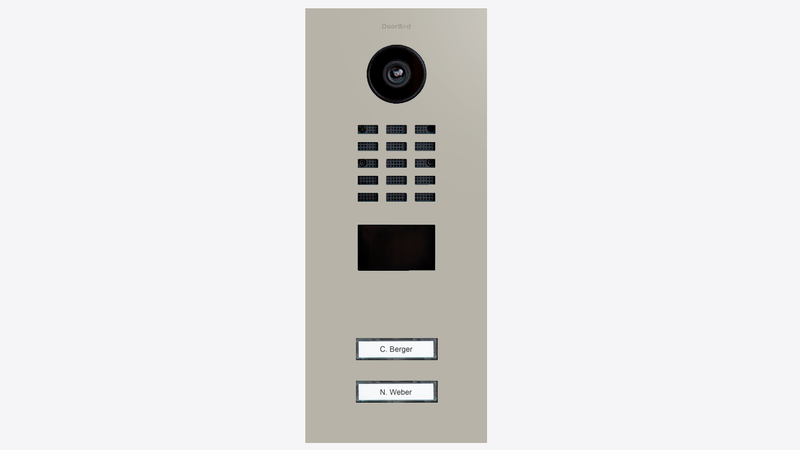 DoorBird D2102V IP Video Door Station, 2 Call Button in Silk Grey, RAL 7044