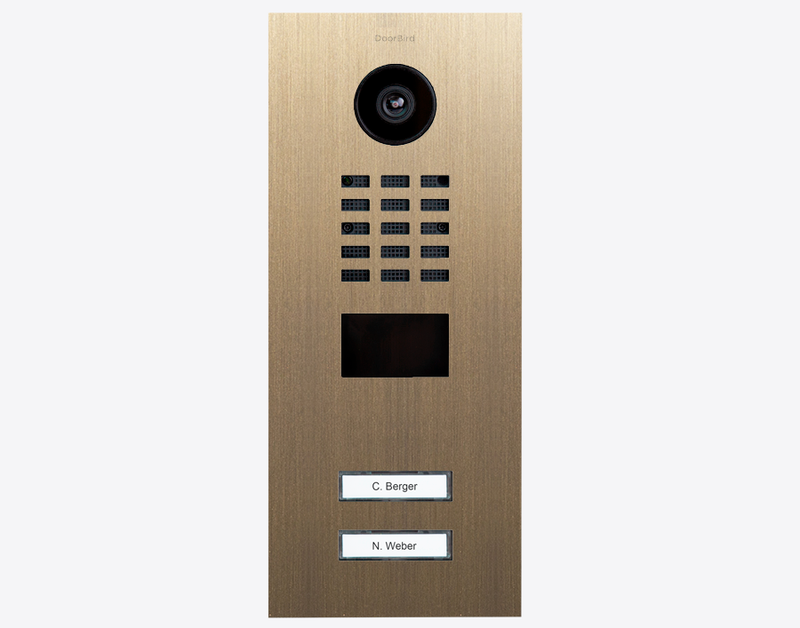 DoorBird D2102V IP Video Door Station, 2 Call Buttons in Real Burnished Brass