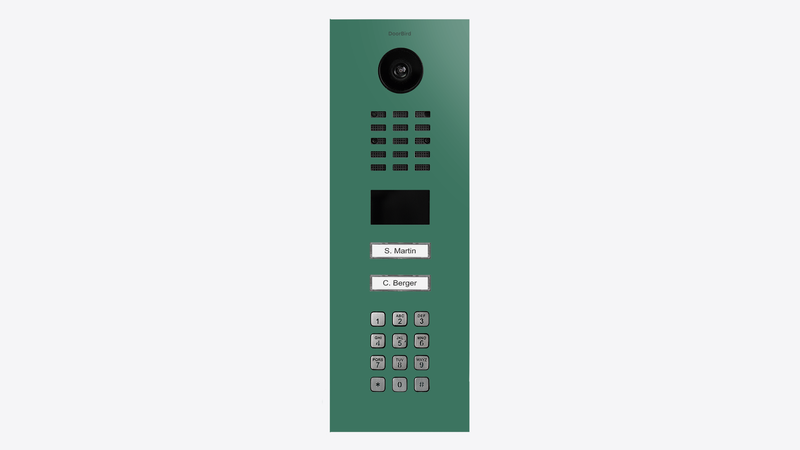 DoorBird D2102KV IP Video Door Station, 2 Call Button in Patina Green, RAL 6000