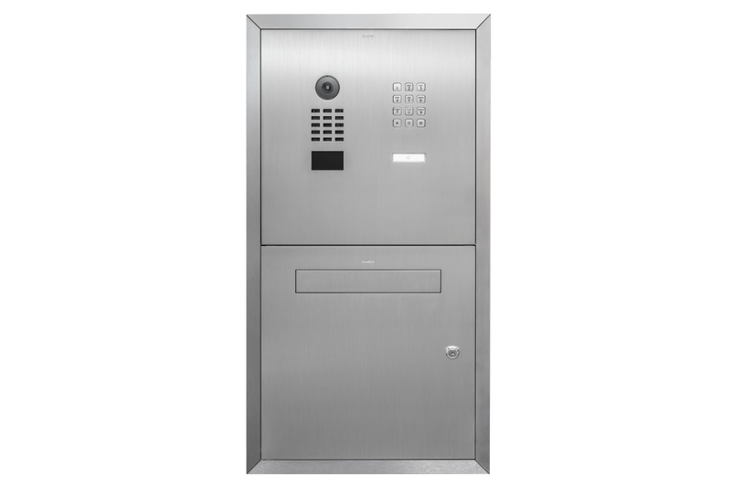 DoorBird Flush-Mounted Letterbox with D2101KH IP Video Door Station, 1 Keypad, 1 Call Button