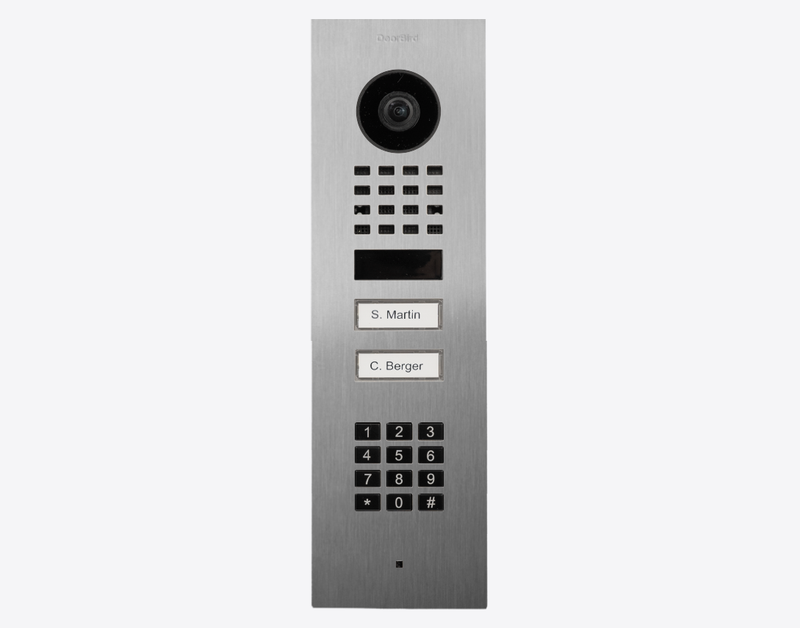 DoorBird D1102KV Flush Mount IP Video Door Station, 2 Call Button in Stainless Steel V2A