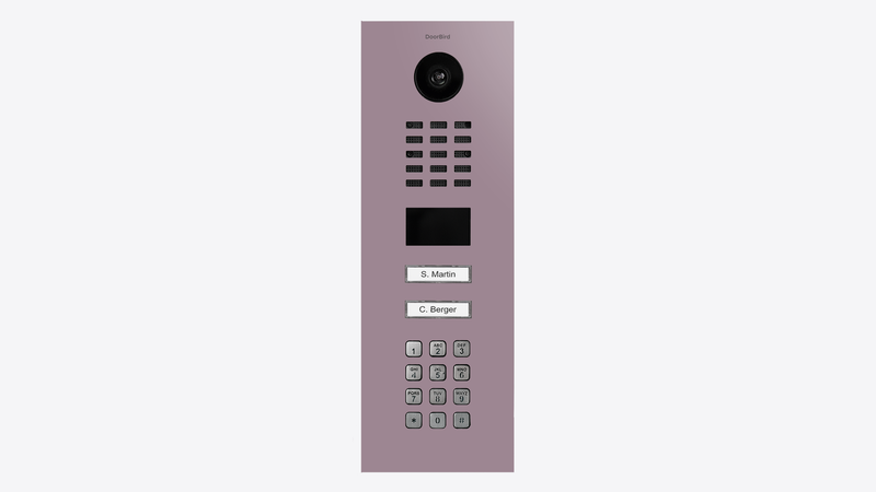 DoorBird D2102KV IP Video Door Station, 2 Call Button in Pastel Violet, RAL 4009