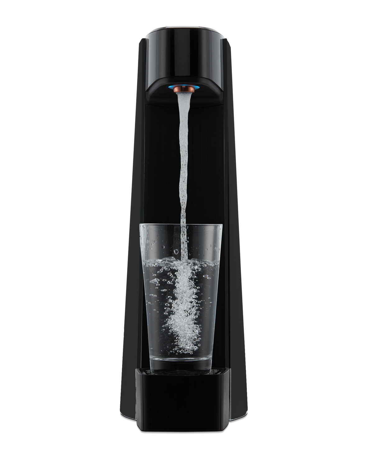 Black Carbon8 sparkling water maker dispensing water from the spout
