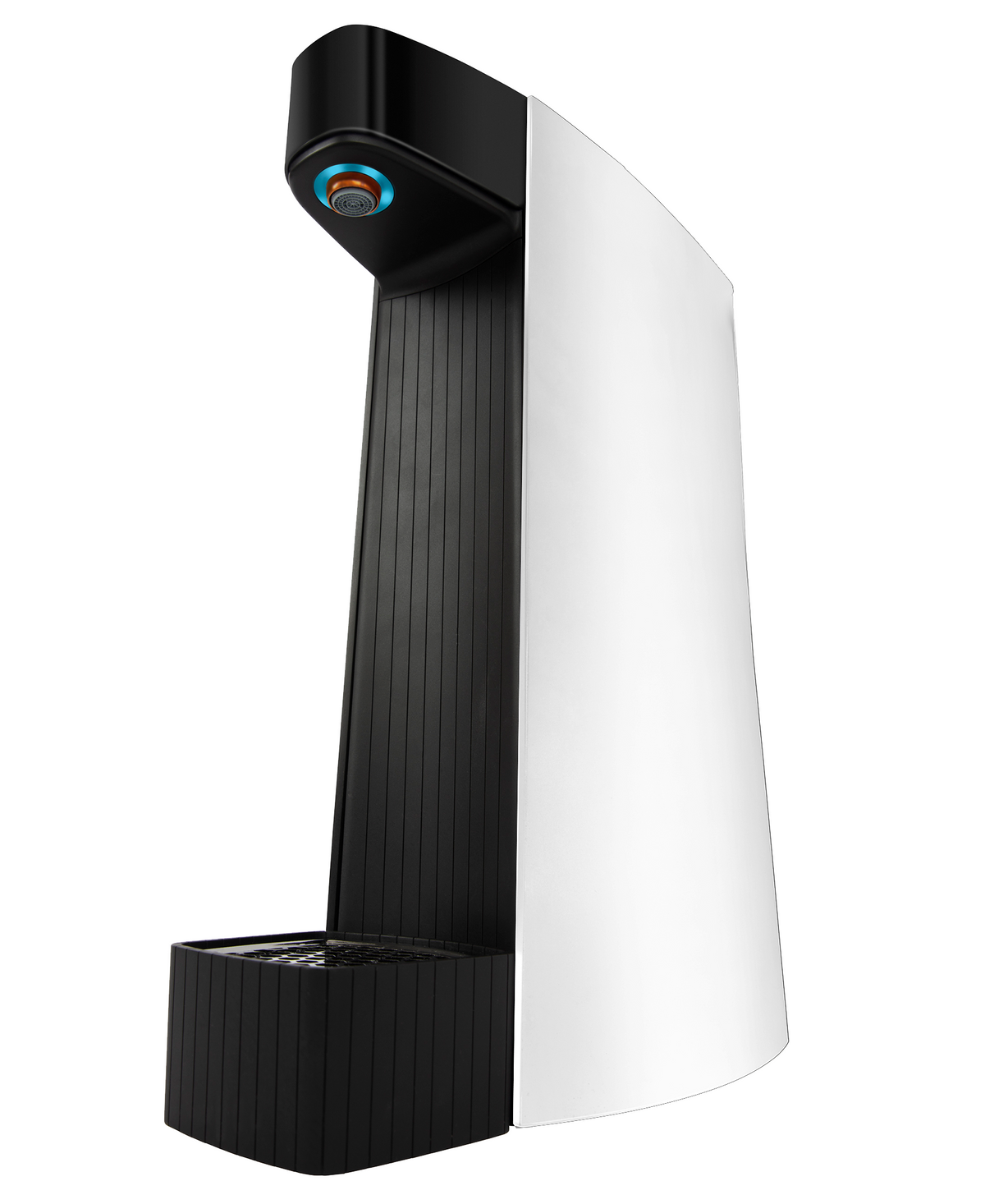Carbon8 one touch sparkling water maker, white body with black column