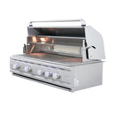 Renaissance Cutlass Pro 42-Inch Natural Gas Grill in Stainless Steel w/ Rear Burner, Briquette Trays & Blue LED Lights (RON42B)